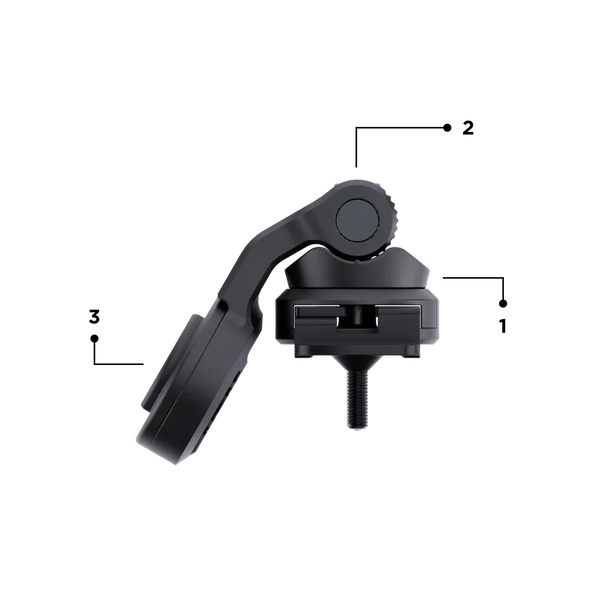 Super-stable 3-axis 360° adjustment