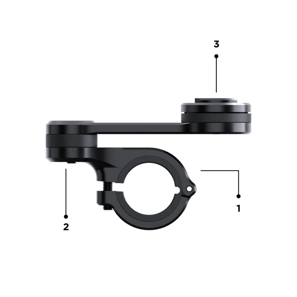 Super-stable 3-axis 360° adjustment