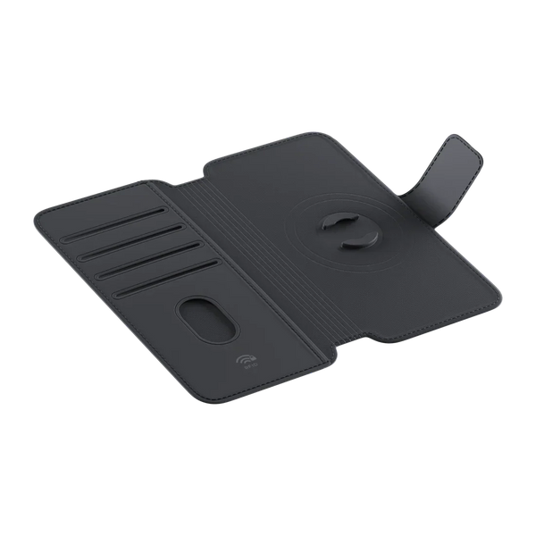 Magnetic flip cover with card storage