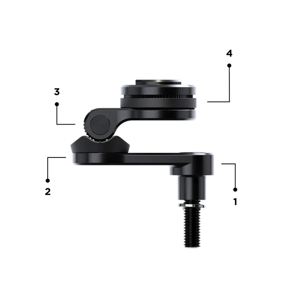 Super-stable 4-axis 360° adjustment